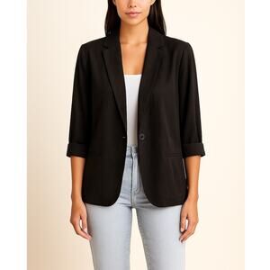 Nicole Miller Original Black 3/4 Sleeve Fitted Blazer Women’s Size Large